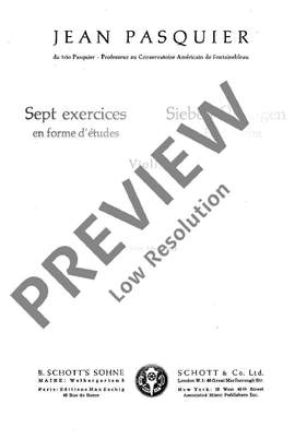 Pasquier, Jean: 7 Übungen in Etüdenform