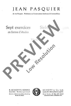 Pasquier, Jean: 7 Übungen in Etüdenform