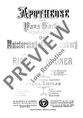 Wagner, Richard: Apotheose des Hans Sachs WWV 96