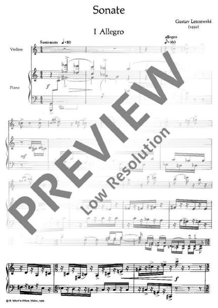 Lenzewski, Gustav: Sonata