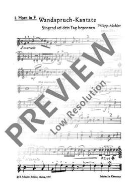 Mohler, Philipp: Wandspruch-Kantate op. 29