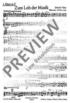 Haas, Joseph: Zum Lob der Musik op. 81/1