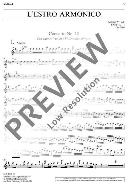 Vivaldi, Antonio: L'Estro Armonico op. 3/10 RV 580 / PV 97