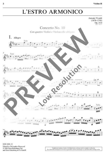Vivaldi, Antonio: L'Estro Armonico op. 3/10 RV 580 / PV 97