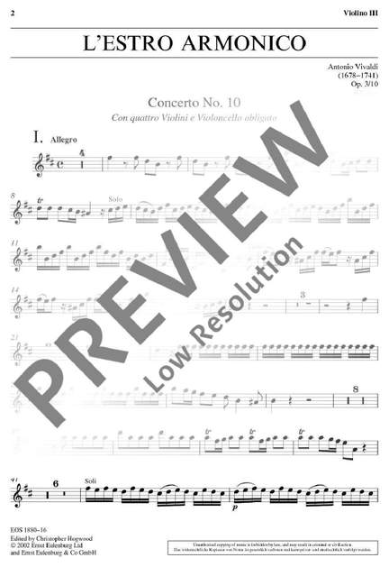 Vivaldi, Antonio: L'Estro Armonico op. 3/10 RV 580 / PV 97