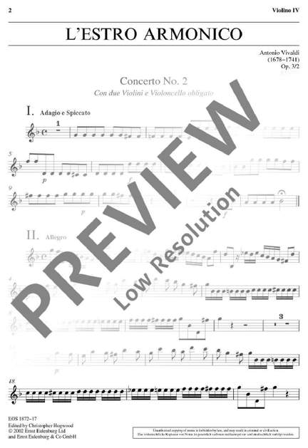 Vivaldi, Antonio: L'Estro Armonico op. 3/2 RV 578 / PV 326