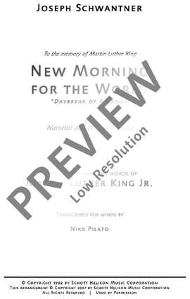 Schwantner, Joseph: New Morning for the World