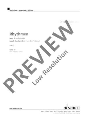 Schnebel, Dieter: Rhythmen