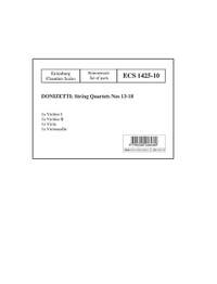 Donizetti, Gaetano: String Quartets No.13-18