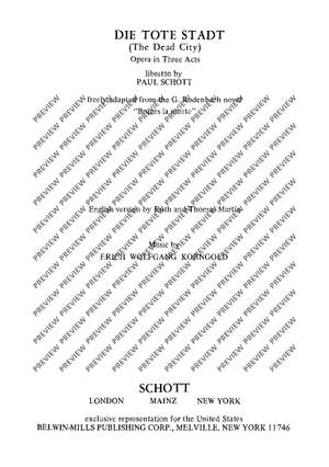 Korngold, Erich Wolfgang: The Dead City (Libretto)