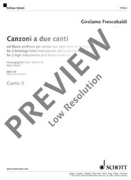 Frescobaldi, Girolamo: Canzoni a due canti col basso continuo