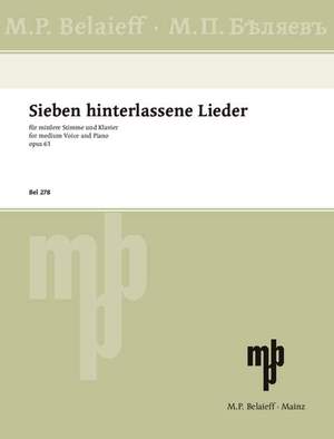 Medtner, Nikolai: Sieben hinterlassene Lieder op. 61