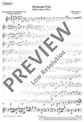 Stamitz, Johann Wenzel Anton: Orchestertrio B-Dur op. 1/5