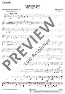 Stamitz, Johann Wenzel Anton: Orchestertrio B-Dur op. 1/5