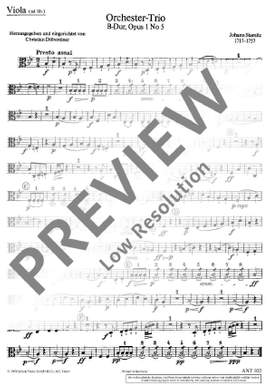 Stamitz, Johann Wenzel Anton: Orchestertrio B-Dur op. 1/5