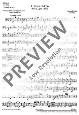 Stamitz, Johann Wenzel Anton: Orchestertrio B-Dur op. 1/5