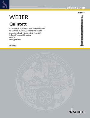 Weber, Carl Maria von: Quintet B major op. 34 JV 182; WeV P.11