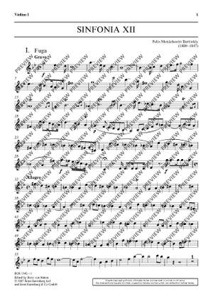 Mendelssohn Bartholdy, Felix: Sinfonia XII G minor