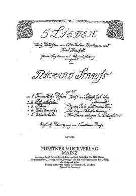 Strauss, Richard: Five Songs to Poems by Otto Julius Bierbaum and Karl Henckell op. 48/2