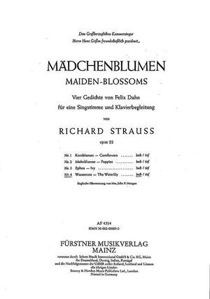 Strauss, Richard: Maiden-Blossoms – Four Poems by Felix Dahn for Voice and Piano op. 22/4