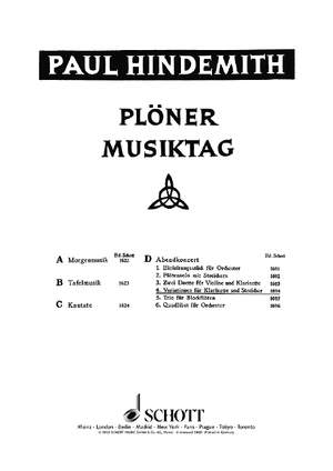 Hindemith, Paul: Plöner Musiktag