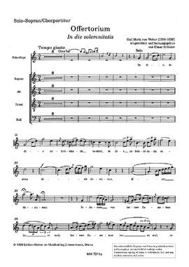 Weber, Carl Maria von: Offertorium "In die solemnitatis"