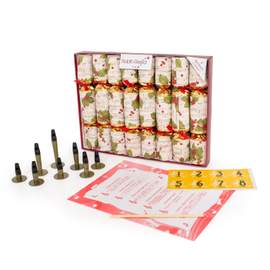 Deluxe musical Christmas crackers with 8 whistles – holly design