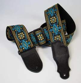 Franklin 2" Retro Folk Weave Guitar Strap - Turquoise
