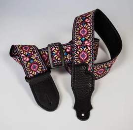 Franklin 2" Retro Folk Weave Guitar Strap - Pink
