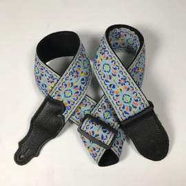Franklin 2" Retro Folk Weave Guitar Strap - Light Blue