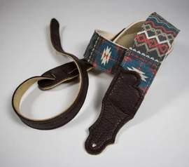 Franklin 2" Old Aztec Canvas Guitar Strap - Blue/Red