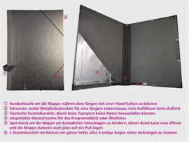 Notenmappe mit Gummikordel+Halteschlaufe Modell Premium