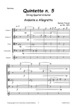 Gaetano Troccoli: Quintetto No. 5 for Guitar and String Quartet