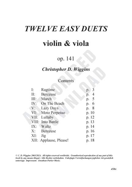 Twelve Easy Duets, op. 141