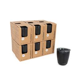 12x 8oz HuskeeSteel Cup & Lid - Black