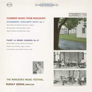 Chamber Music from Marlboro - Schoenberg: Verklaerte Nacht, Op. 4 / Fauré: La Bonne Chanson, Op. 61