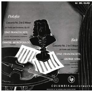 Prokofiev: Violin Concerto No. 2 & Piano Concerto No. 3 - Bach: Concerto No. 2