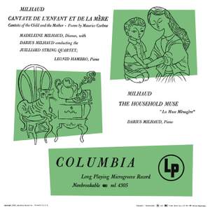 Milhaud: Cantate de l'enfant et de la mère & La muse ménagère