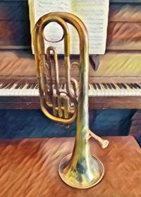 Greetings Card Tenor Horn and Piano