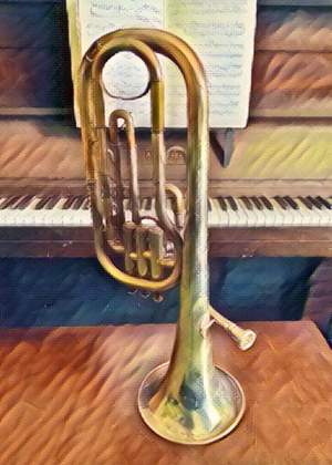 Greetings Card Tenor Horn and Piano