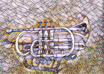 Greetings Card Cornet Mosaic Design