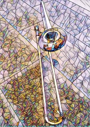 Greetings Card Trombone Mosaic Design