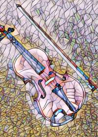 Greetings Card Violin Mosaic Design