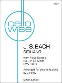 Bach, J S: Siciliano from Flute Sonata No. 2 (Cello & Piano)