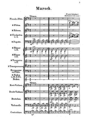 Schubert, Franz: Three Marches for Four-Handed Piano , orchestrated by Franz Liszt