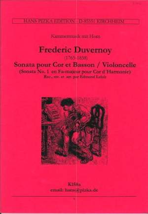 Duvernoy, Frederic: Sonata No. 1 in F major