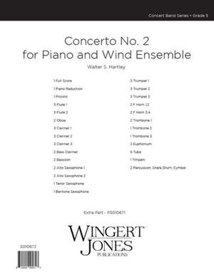 Hartley, W: Concerto #2 For Piano and Wind Ensemble - Full Score