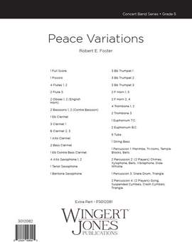 Foster, R E: Peace Variations - Full Score