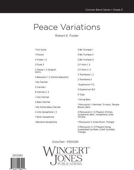 Foster, R E: Peace Variations - Full Score