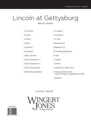 Kopetz, B E: Lincoln At Gettysburg - Full Score